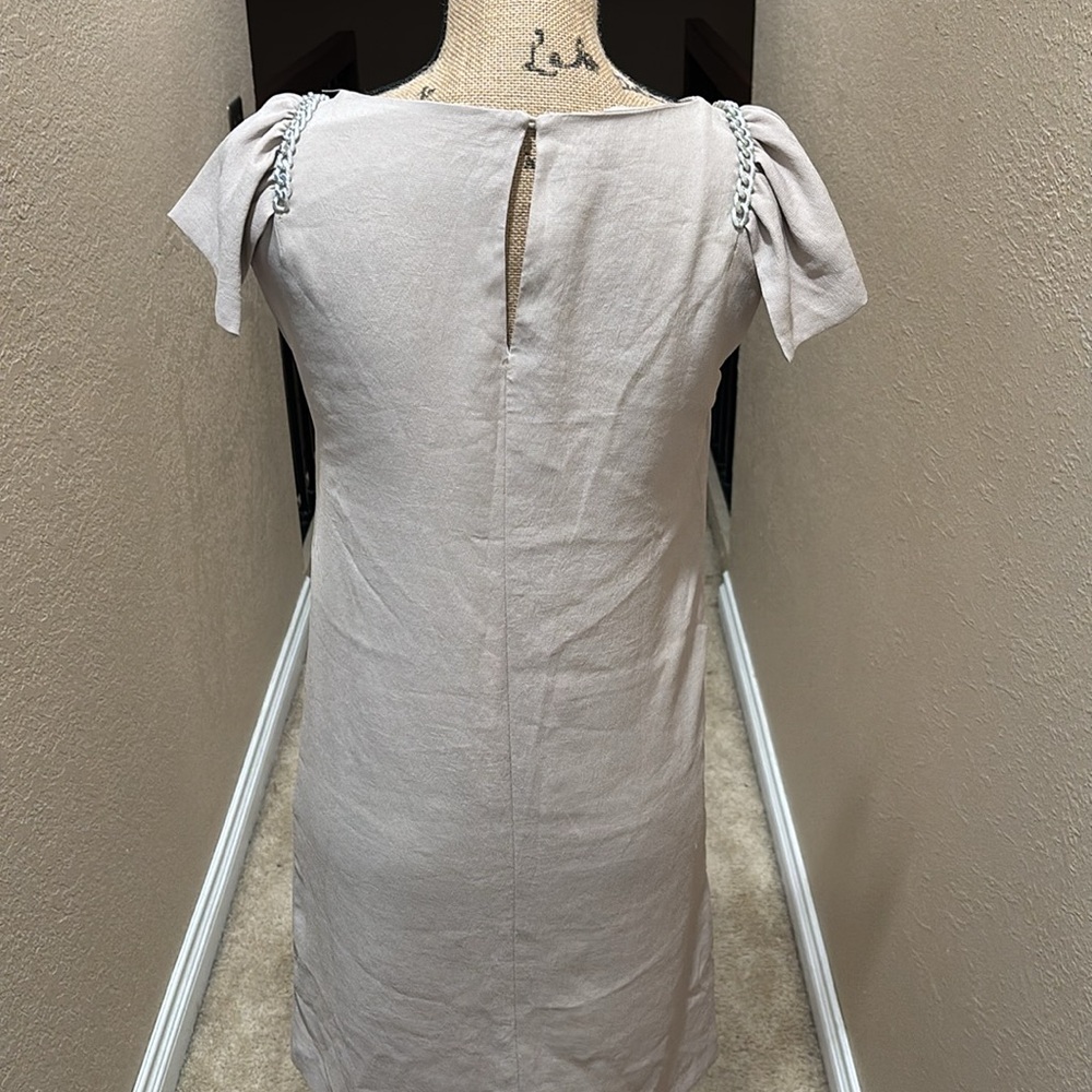 ZARA nude dress with chain detailed shoulders - Picture 7 of 8